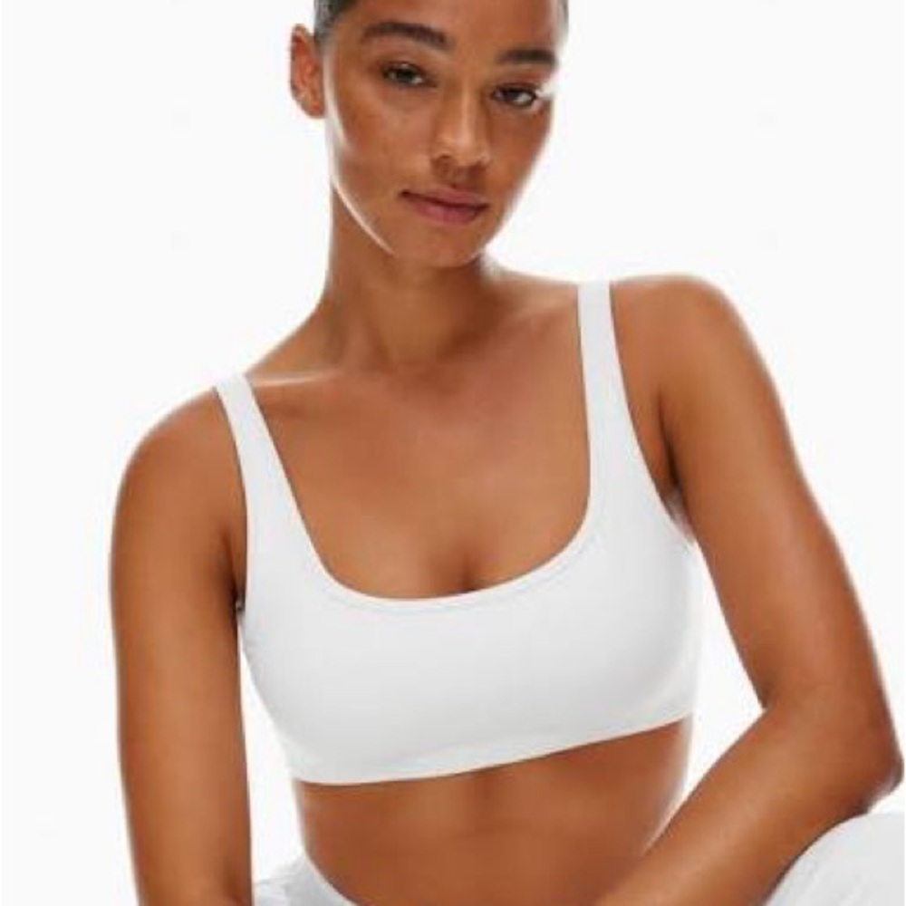 TNA White Ribbed Bra Tank